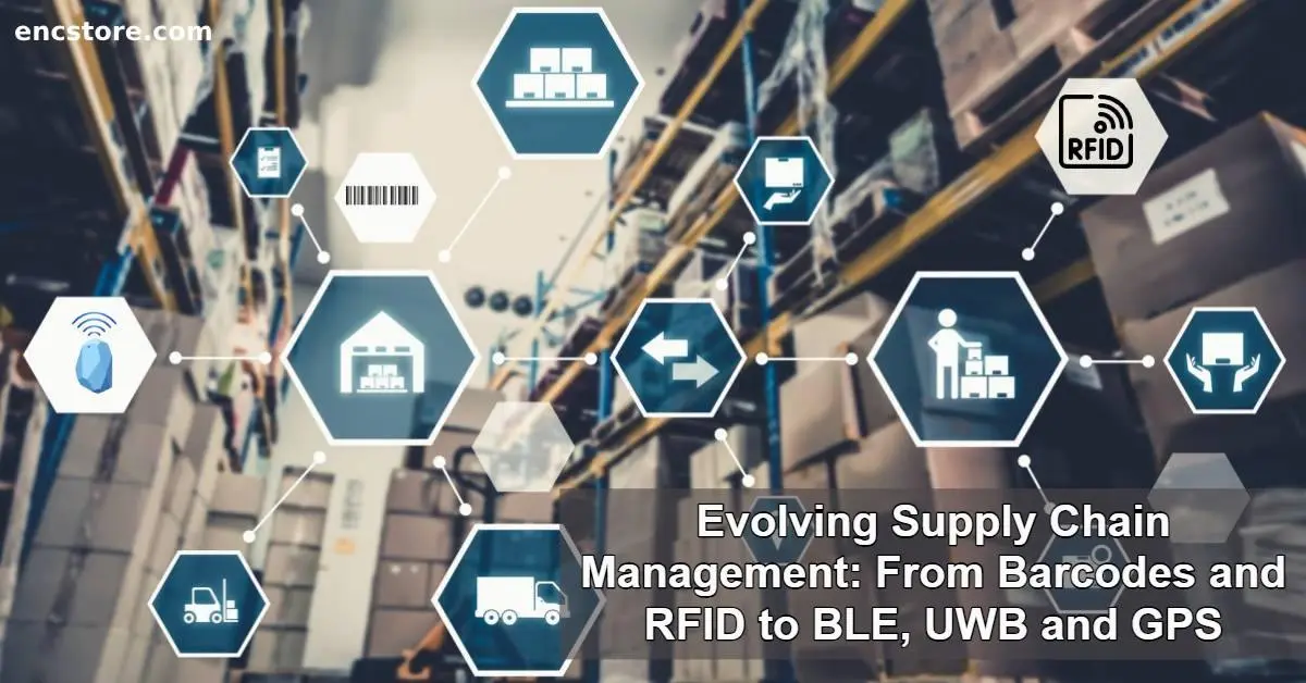 Evolving Supply Chain Management Barcodes, RFID,  NFC, BLE Beacons, IoT, UWB RTLS, and GPS