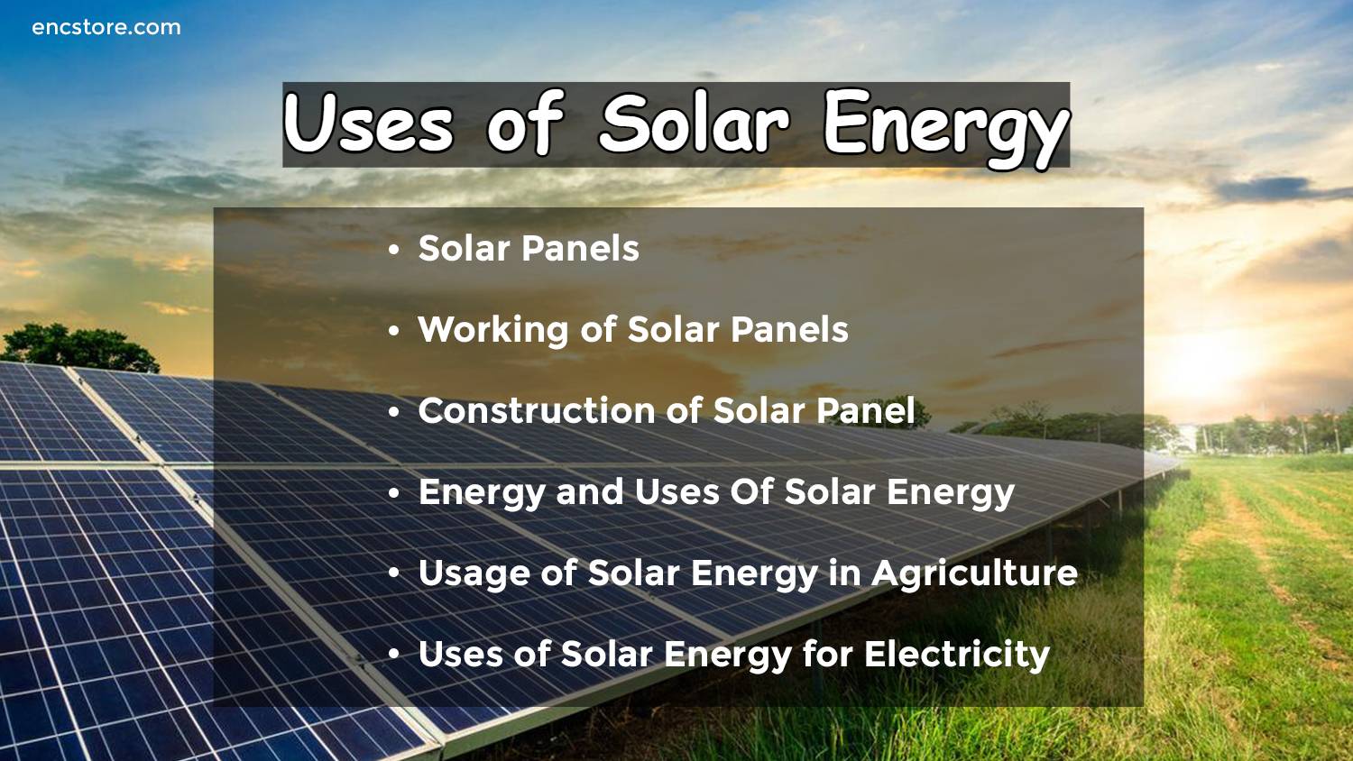 Uses of Solar Energy