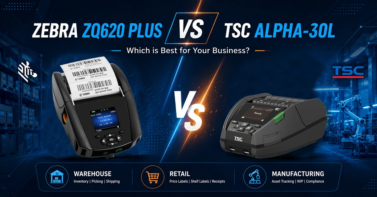 Zebra ZQ620 Plus vs TSC Alpha-30L: Mobile Barcode Printer Comparison Guide in 2026
