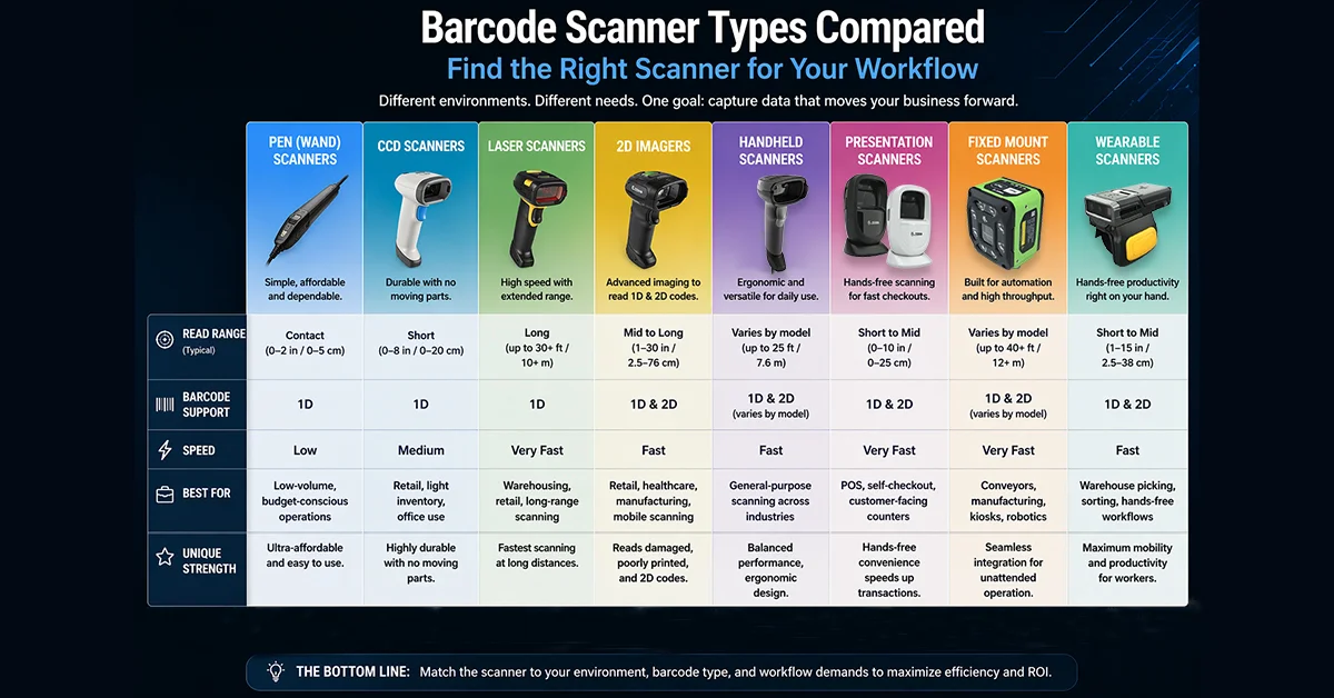 Ultimate Guide to All Types of Barcode Scanners in 2026