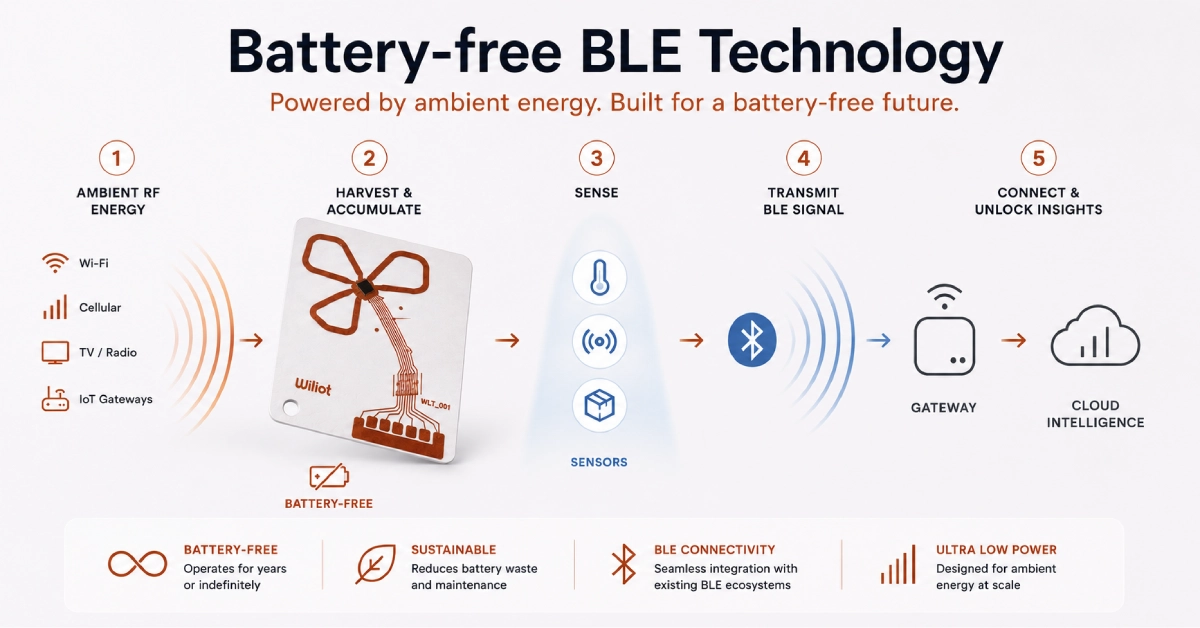How do battery-free Bluetooth sensor tags work? BLE Beacon technology in 2026