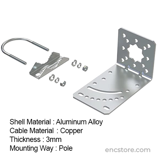WiTi Universal Antenna Mount Holder With U-Bolts - Adjustable Angle, Solid Metal, For Outdoor/Indoor Use