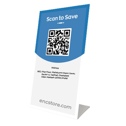 Reusable Acrylic QR Code Table Top Standee with De