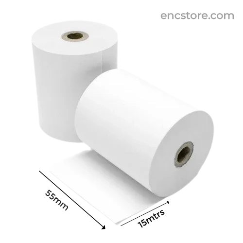 POS Thermal Paper Roll, 55Mm X 15Mtrs, 48 GSM Thickness