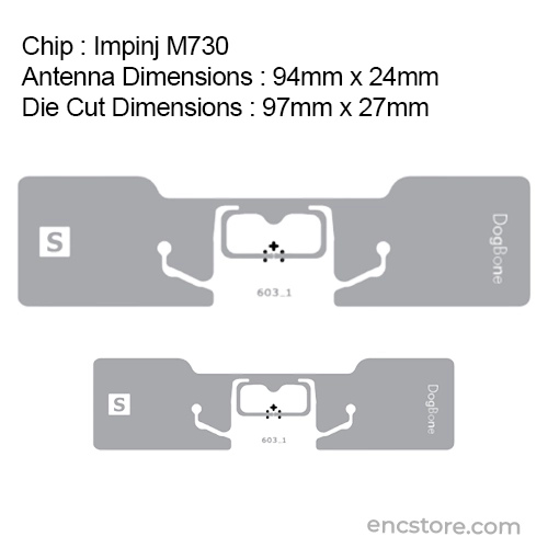 DogBone UHF RFID Dry Inlay Paper Tag