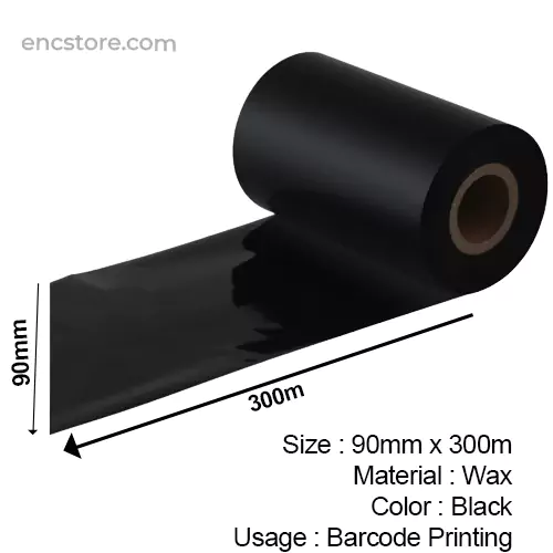Wash Care barcode Ribbon, 90mm x 300m(Black)