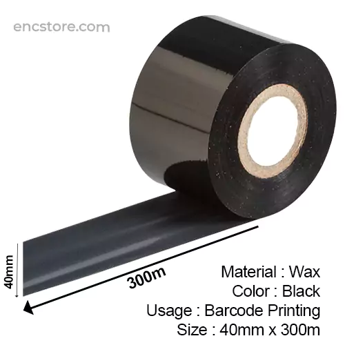 Wash Care barcode ribbon, 40mm x 300mtrs(Black)