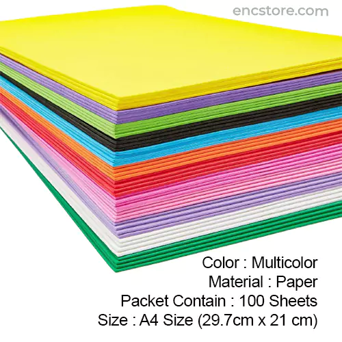 Multicolored A4 Size Art and Craft Paper Sheet