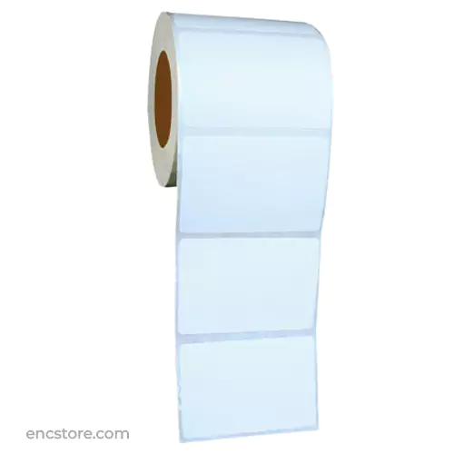 White Self Adhesive Polyester Sticker, 60mm x 40mm