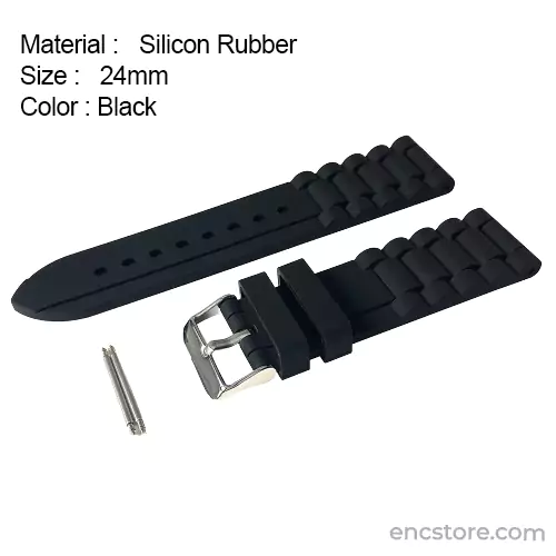 Black Silicone Rubber Watch
