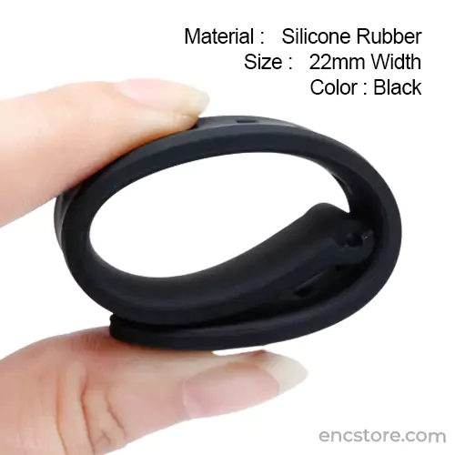 22mm Waterproof Black Silicone Watch Straps