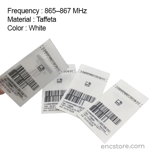 UHF RFID White Tafetta Labels/Tags