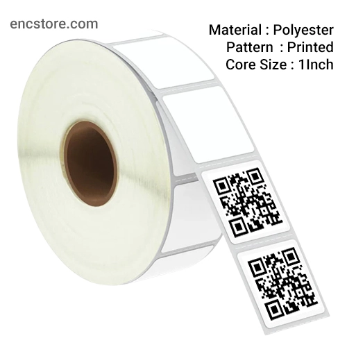 Polyester White QR Barcode Label