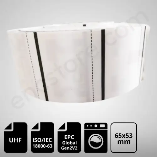 UHF RFID White Tafetta Labels/Tags