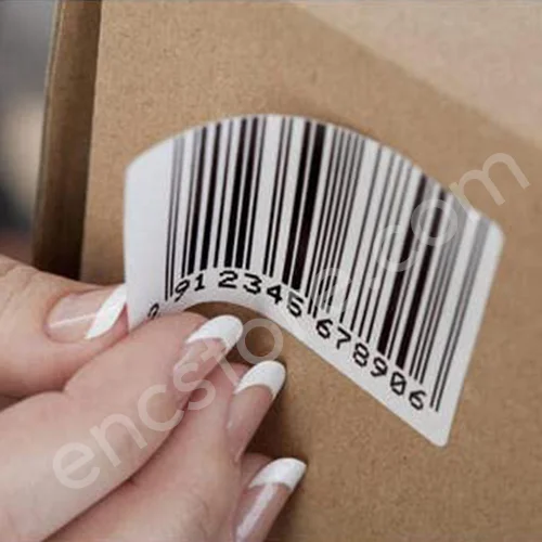 White Vinyl Barcode Label Roll