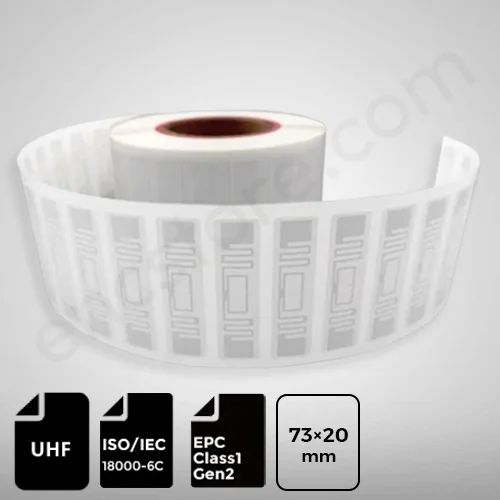 UHF RFID Asset Label, 73×20mm, Alien Higgs 10 Coated Paper