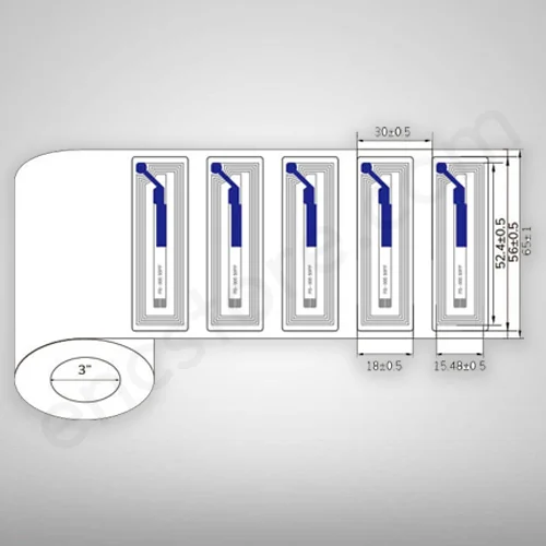 RFID Label 56×18mm NXP MIFARE Ultralight C ISO1444