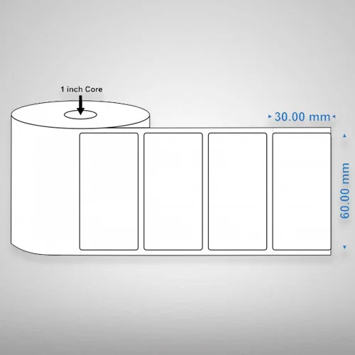 Thermal Barcode Labels, 60mm x 30mm x 1Up