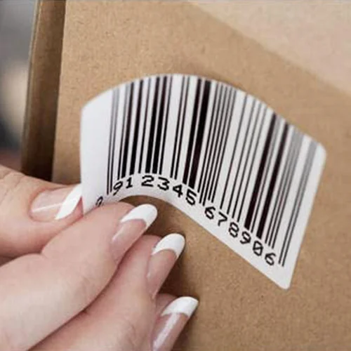 White Vinyl Barcode Label Roll