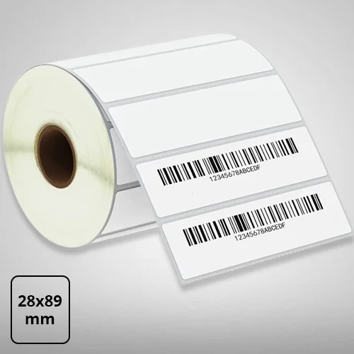 Self-Adhesive Paper Blank Barcode Label, 28mm x 89