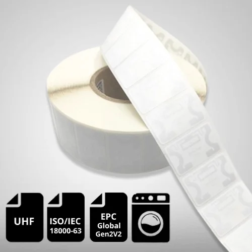 UHF RFID White Tafetta Labels/Tags