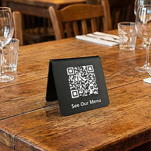 Black Acrylic Mini QR Code Stand