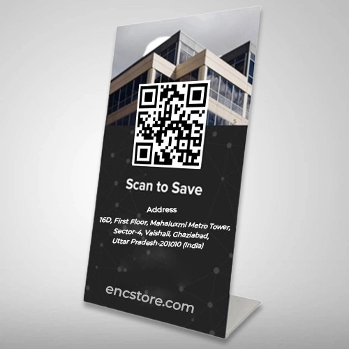 QR Code Table Top Standee with Design