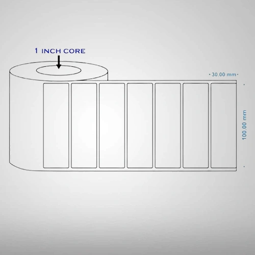 Paper Label, 100mm x 30mm