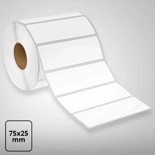 Paper Barcode Labels, 75mm x 25mm(White)