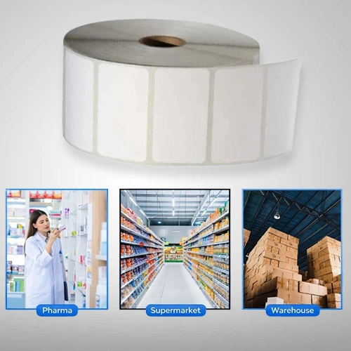 White Polypropylene Barcode Labels, 50mm x 25mm x