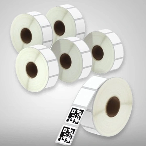 Polyester White QR Barcode Label
