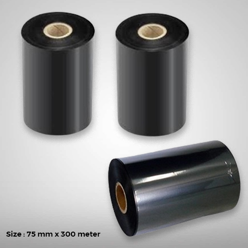 Black Wax Ribbon, Size: 75 Mm X 300 Meter