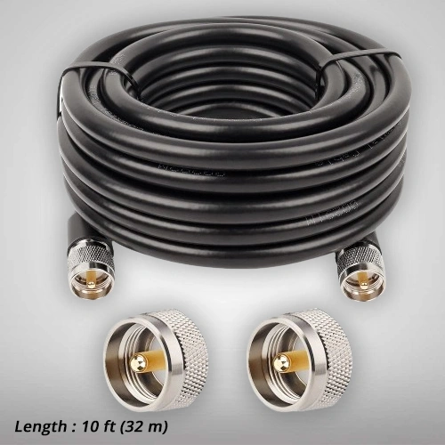 10 Feet UHF RFID Antenna Cable, N Male to N Male