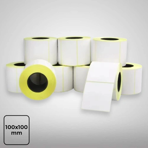 Plain White Paper Barcode Labels, 100mm x 100mm