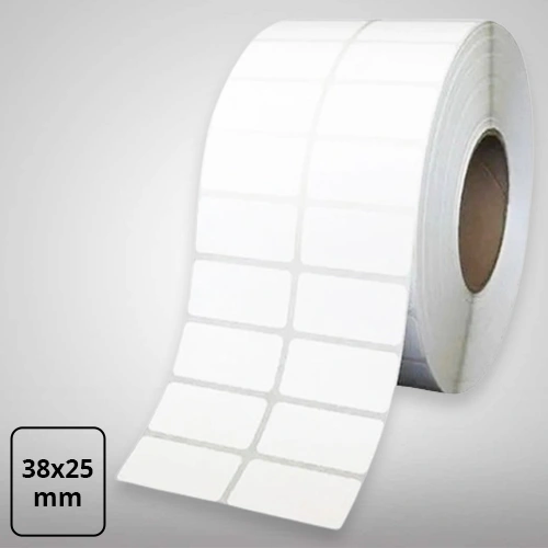 White Self Adhesive Paper Barcode Labels, 38mm x 25mm x 2Up