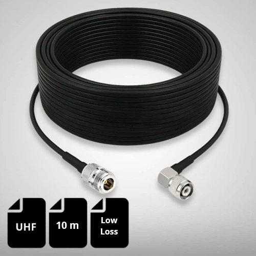 LMR400 RF Cable, N-Type Female to TNC Male Right, 10m