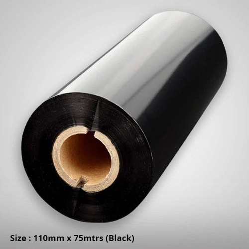 Wash Care Resin Barcode Ribbon, 110mm x 75mtrs (Black)