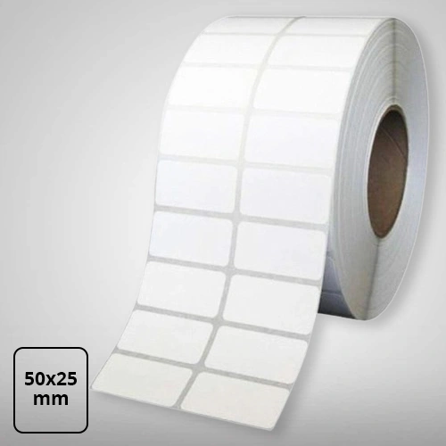 Self Adhesive Plain Blank Barcode Labels, 50mm x 25mm x 2UP