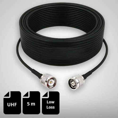LMR400 RFID Antenna Cable, RP-TNC Male to N-type Male, 5m
