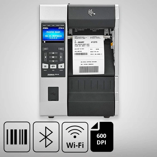 Zebra ZT610 Industrial Barcode Printer, 600 DPI